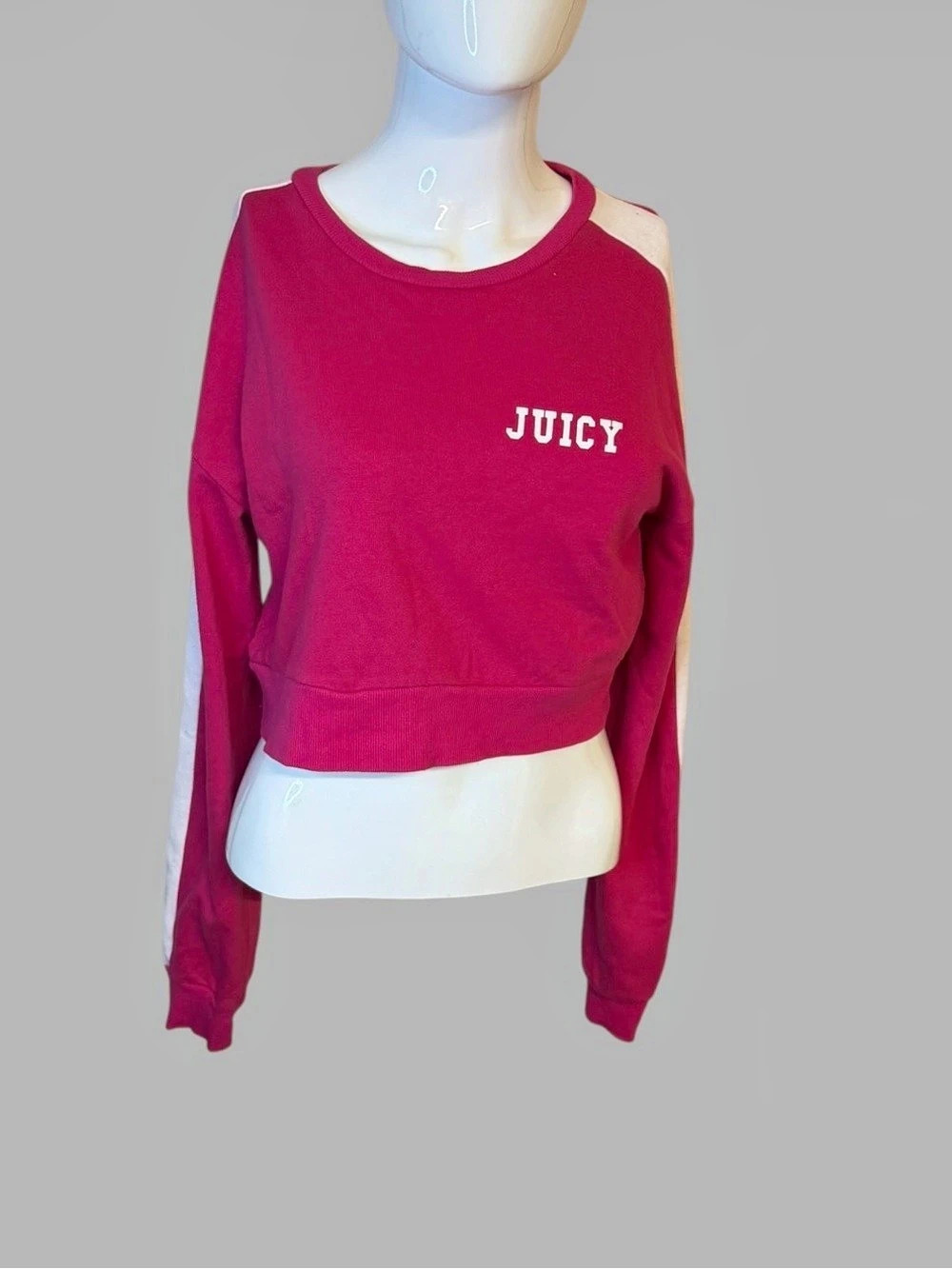 Juicy Couture Cropped Crewneck Sweatshirt in Pink Size XS